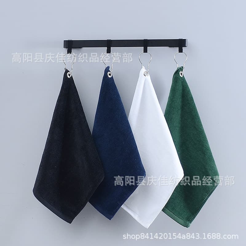 Carabiner hook eye towel, soft and absorbent cut-pile cleaning ball towel, available for wholesale with embroidery logo