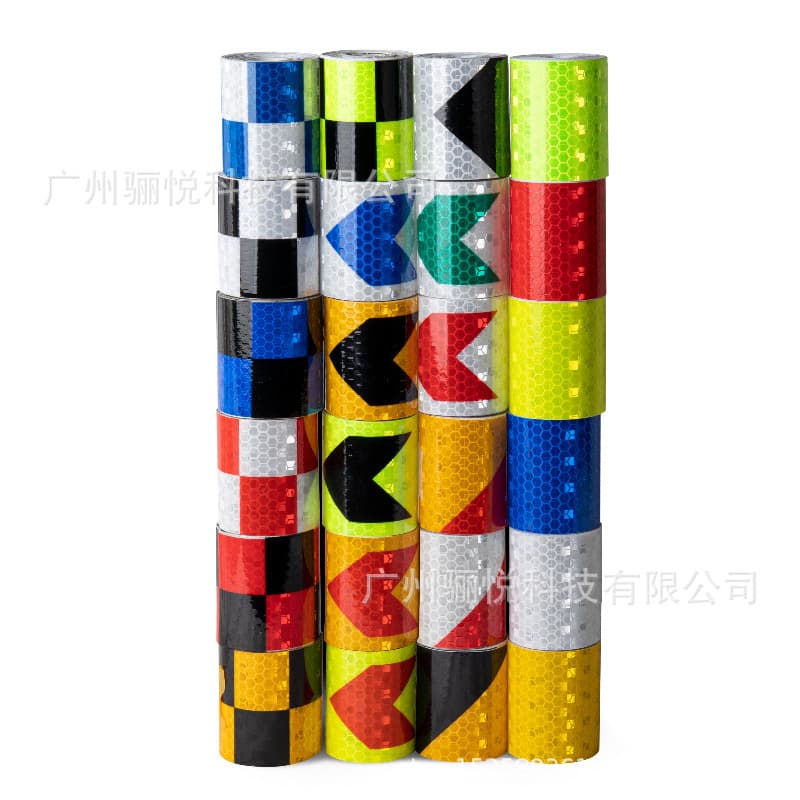 Reflective Tape Checker Twill Solid Color Arrow Reflective Warning Tape for Trucks and Motorcycles Safety Adhesive