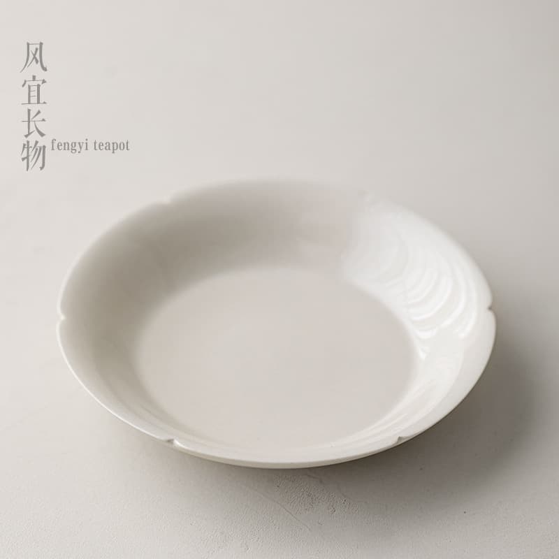 Plant Ash Retro Chinese Pot Holder Round Ceramic Teapot Tray Water Retention Pot Nurturing Mat Tea Coaster Small Dry Brewing Platform