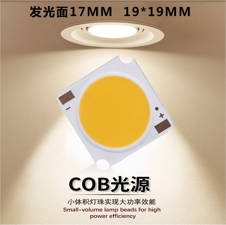1919 High-Power Chip COB LED Lamp Bead Spotlight Downlight Track Light 17mm Luminous Surface 30W