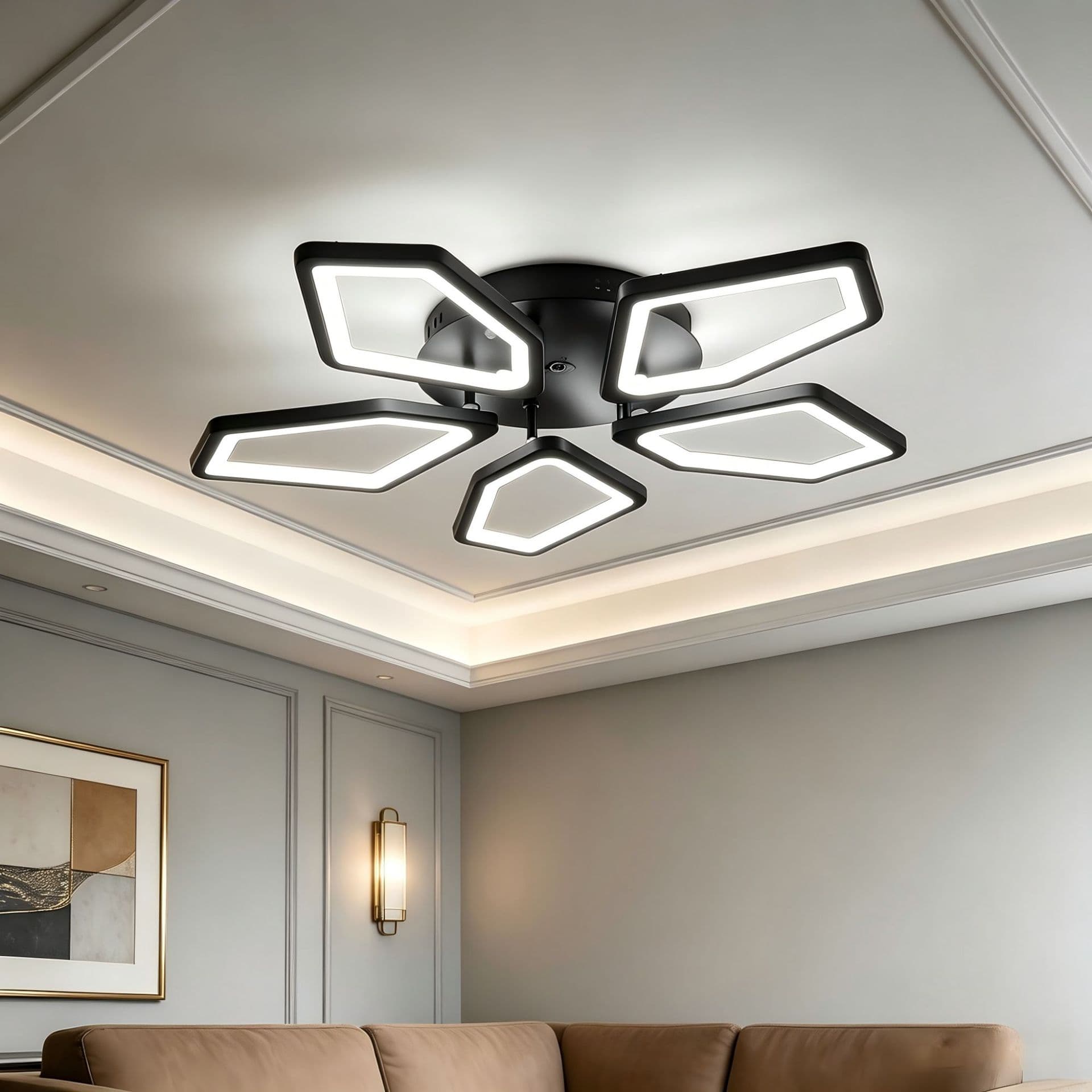 New Stock Wholesale Nordic Simple Modern Bedroom Living Room Study Remote Control LED Ceiling Light Cross-Border Supply