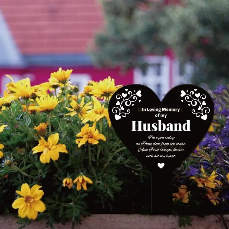 Waterproof Acrylic 2D Sympathy Tombstone Memorial Garden Pile Decoration for Remembering Loved Ones Easter Memorial Place Insertion