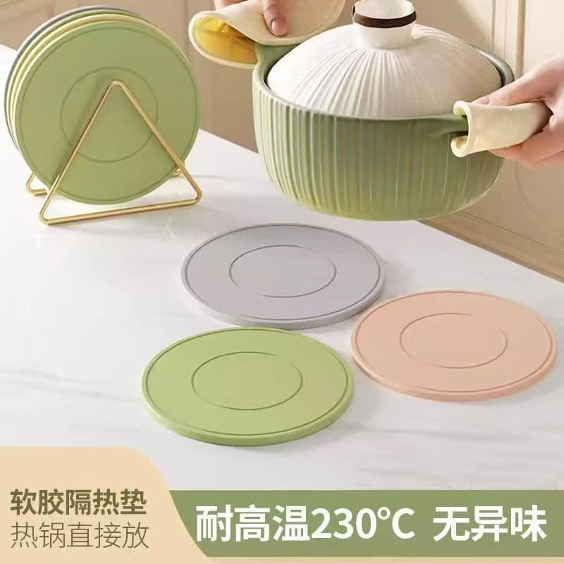 High-Temperature Resistant Thickened Silicone Coaster Round Microwave Pad Silicone Mat Placemat Heat Insulation Pad Casserole Anti-Scald Mat