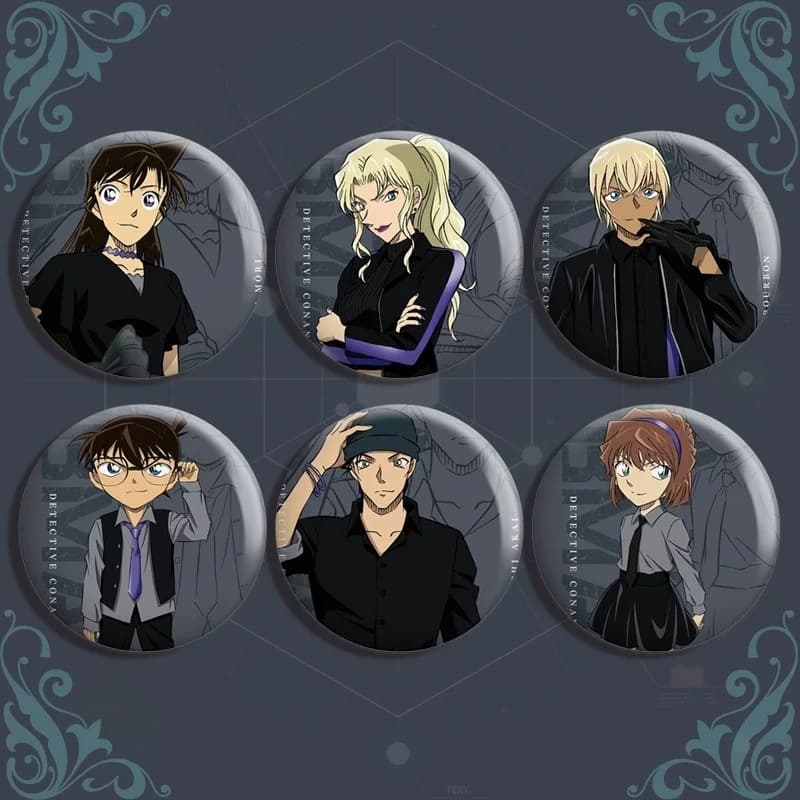 Cross-border Detective Conan Badge Haibara Aibel Mode Bright Film Millet Xiaolan 58mm Bar Chi Peripheral Brooch