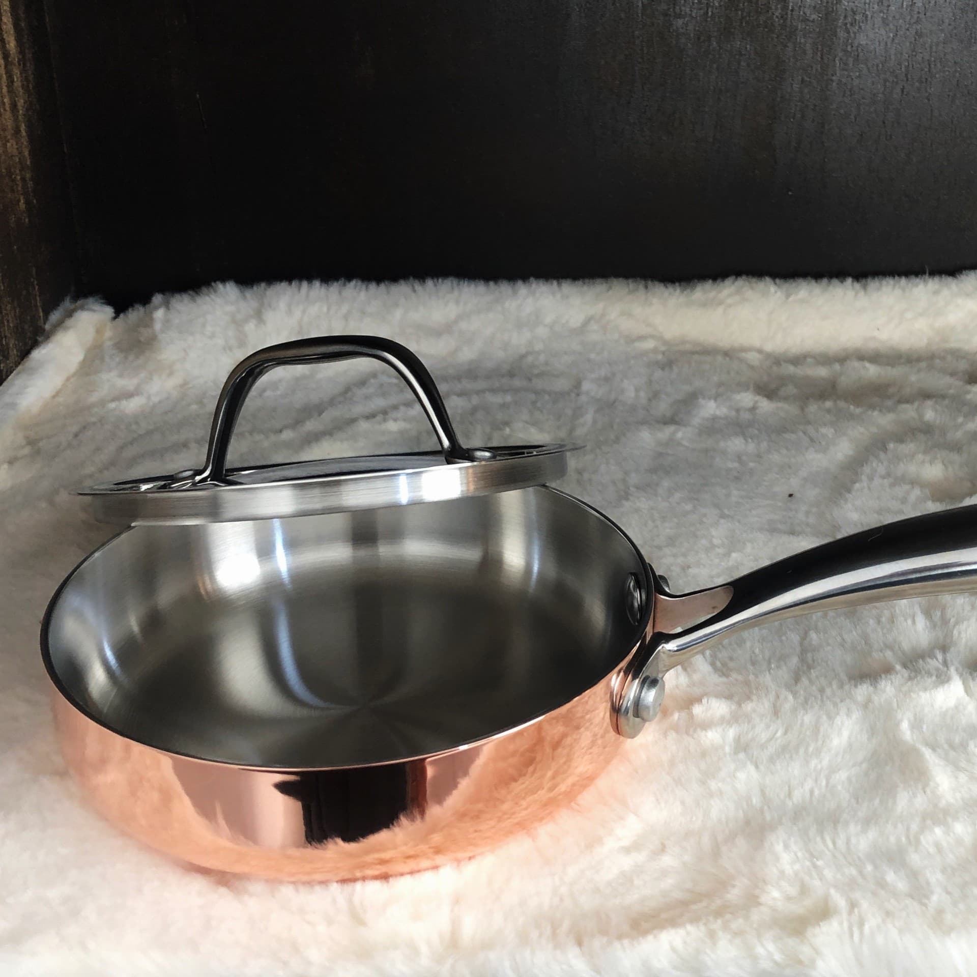 Copper smooth frying pan household thickened steak frying pan pancake omelette battery stove suitable for