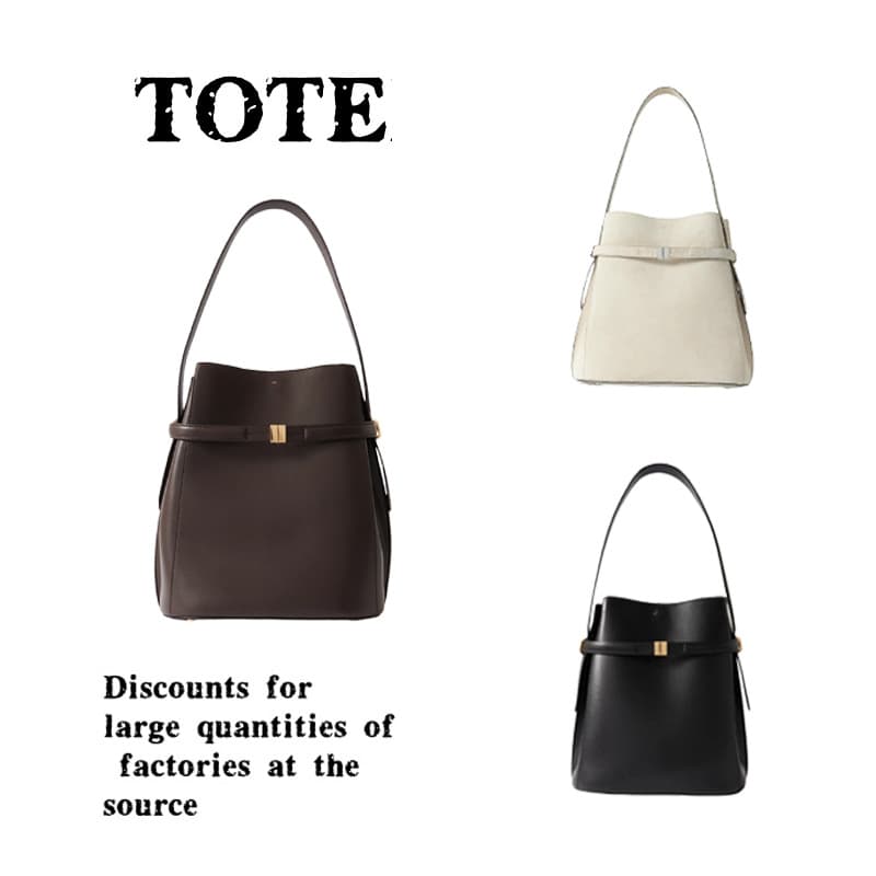 Toteme Bucket Bag Tote Bag Casual Work Clothing Crossbody Bag Swedish Niche Women's Bag Shoulder Bag Genuine Leather Women's Bag