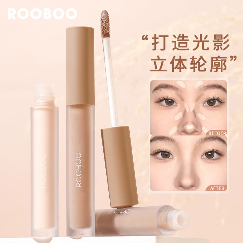 ROOBOO Carving Contouring Liquid Highlighter & Shadow Stick Concealer Spot Coverage Face Side Shadow Modification Carving-Grade Contouring