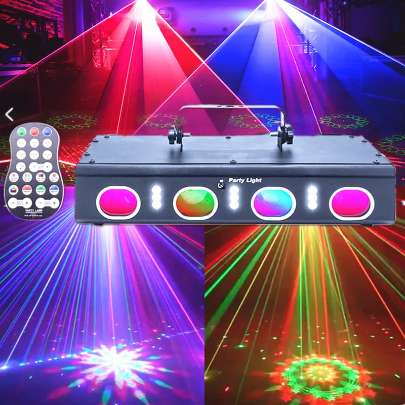 New cross-border 3D laser light strobe stage light disco party projector KTV bar decoration atmosphere light