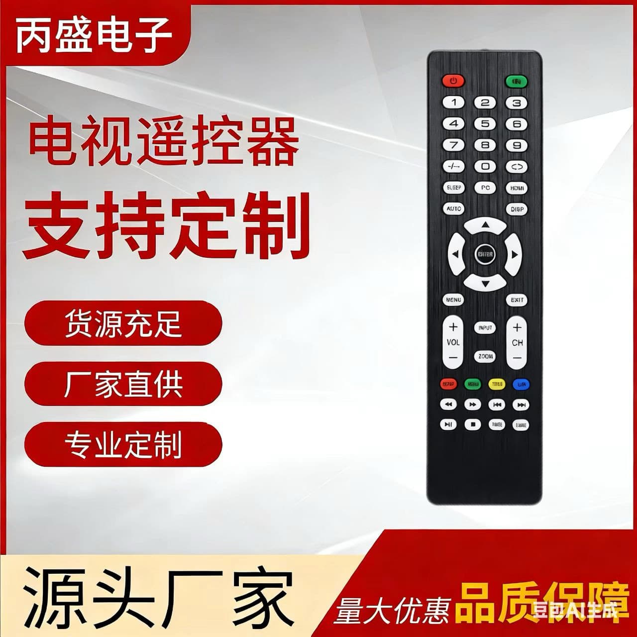 Universal English Remote Control for LED TV LCD TV, Compatible with V59, V56 Mainboards