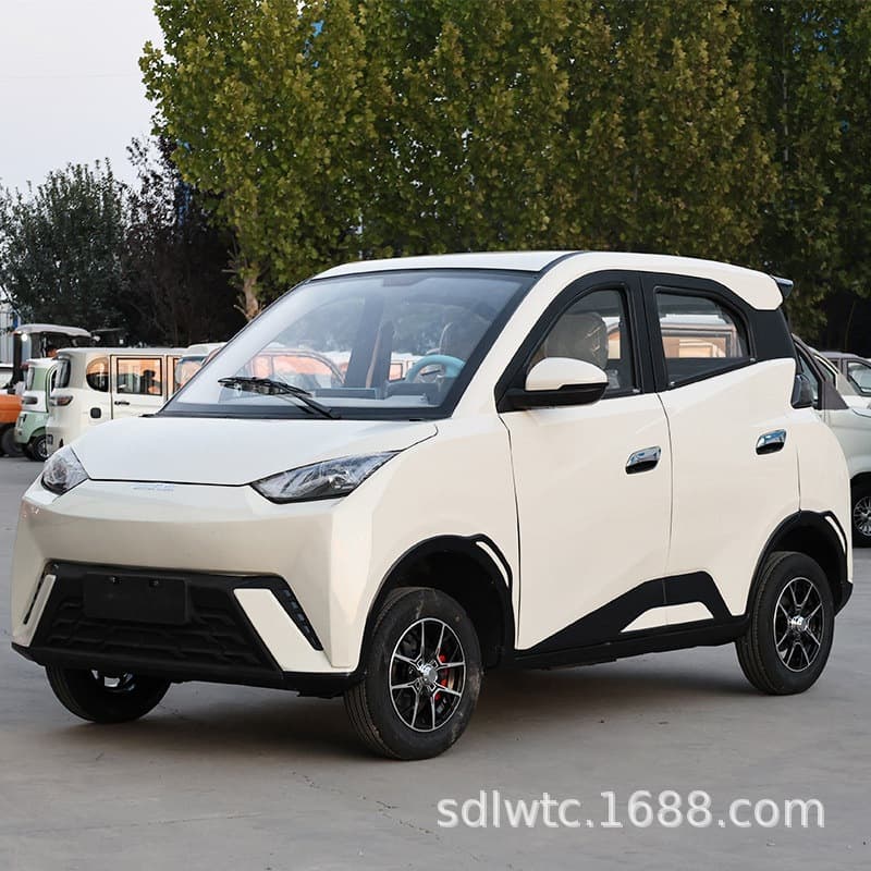 Seagull Style Electric Four-Wheel Scooter Commuter Car Home Gas-Electric Pickup and Drop-off Women's Fully Enclosed Lithium Battery Electric Vehicle