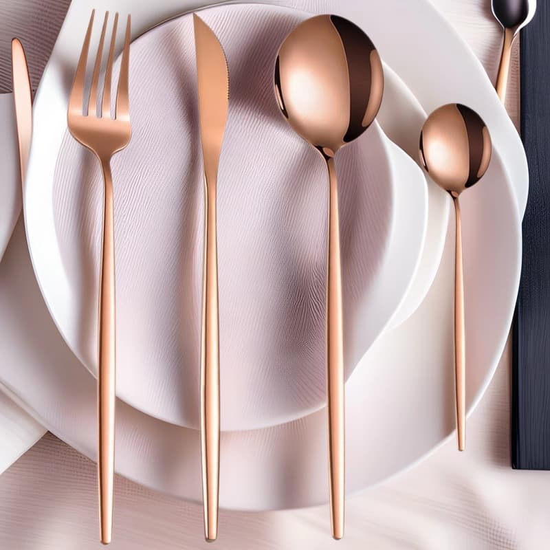 Wholesale cross-border 410 stainless steel tableware set 4-piece Western Portuguese steak knife, fork, spoon, tea spoon set