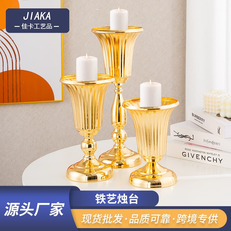 Metal Table Decorative Flower Vase Wedding Prop European Style Floral Arrangement Venue Decoration Custom Design