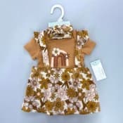 Children's clothing wholesale cross-border supply short-sleeve bodysuit with straps for baby girls, baby clothes