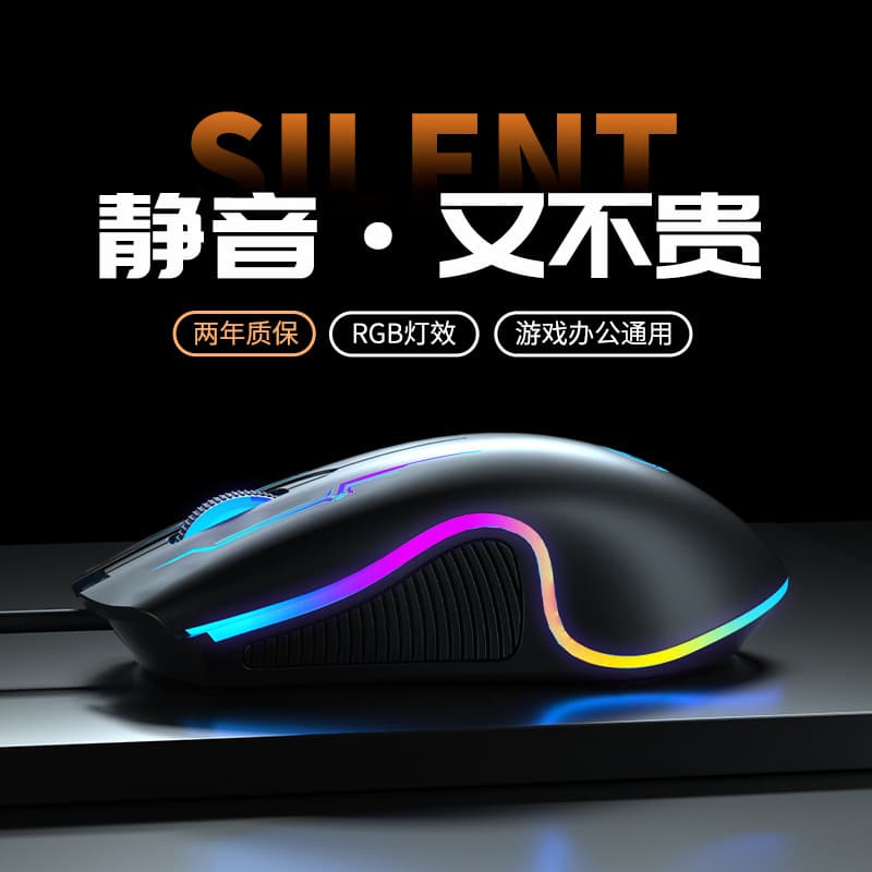 Xuanhu Wired Mouse, Glowing, Silent, for Desktop, Laptop, Home, Office, Gaming, Unisex