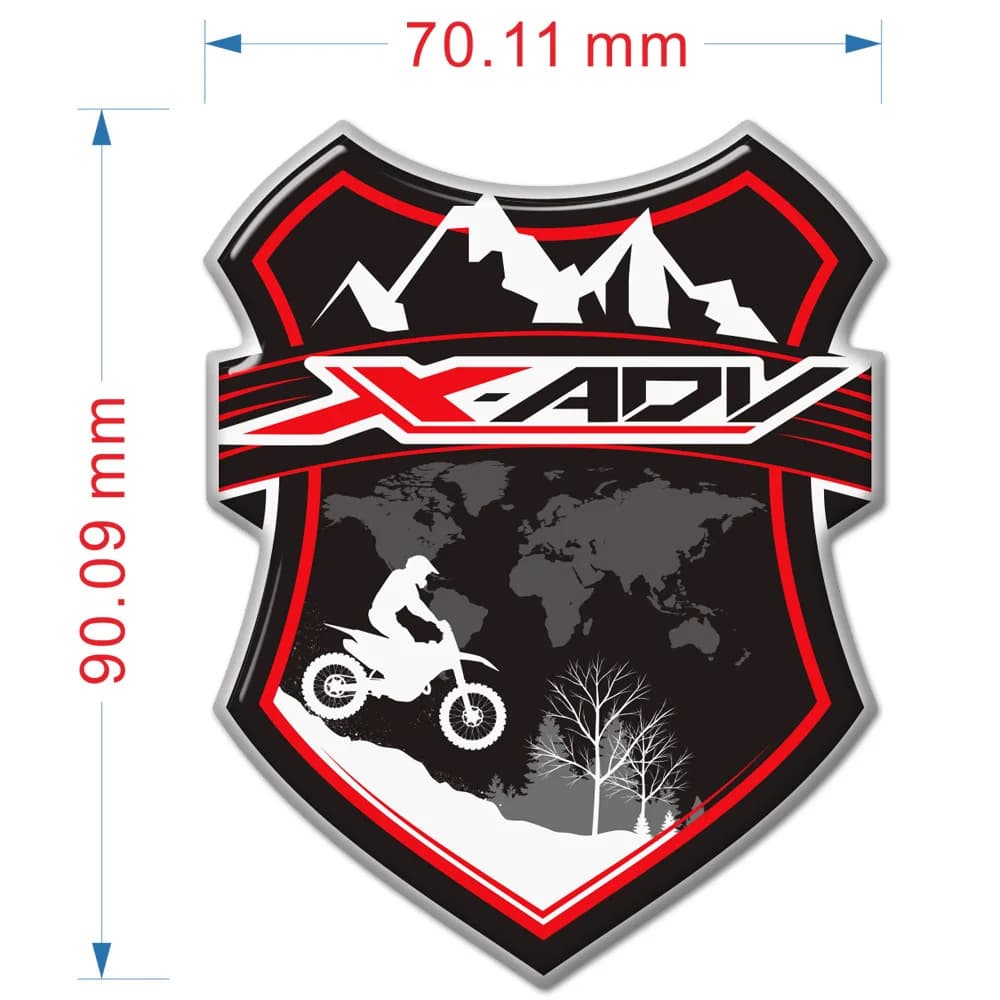 For Honda X-ADV Shield 3D Epoxy Sticker Off-Road Mountain Motorcycle Adventure Body Modification Decal