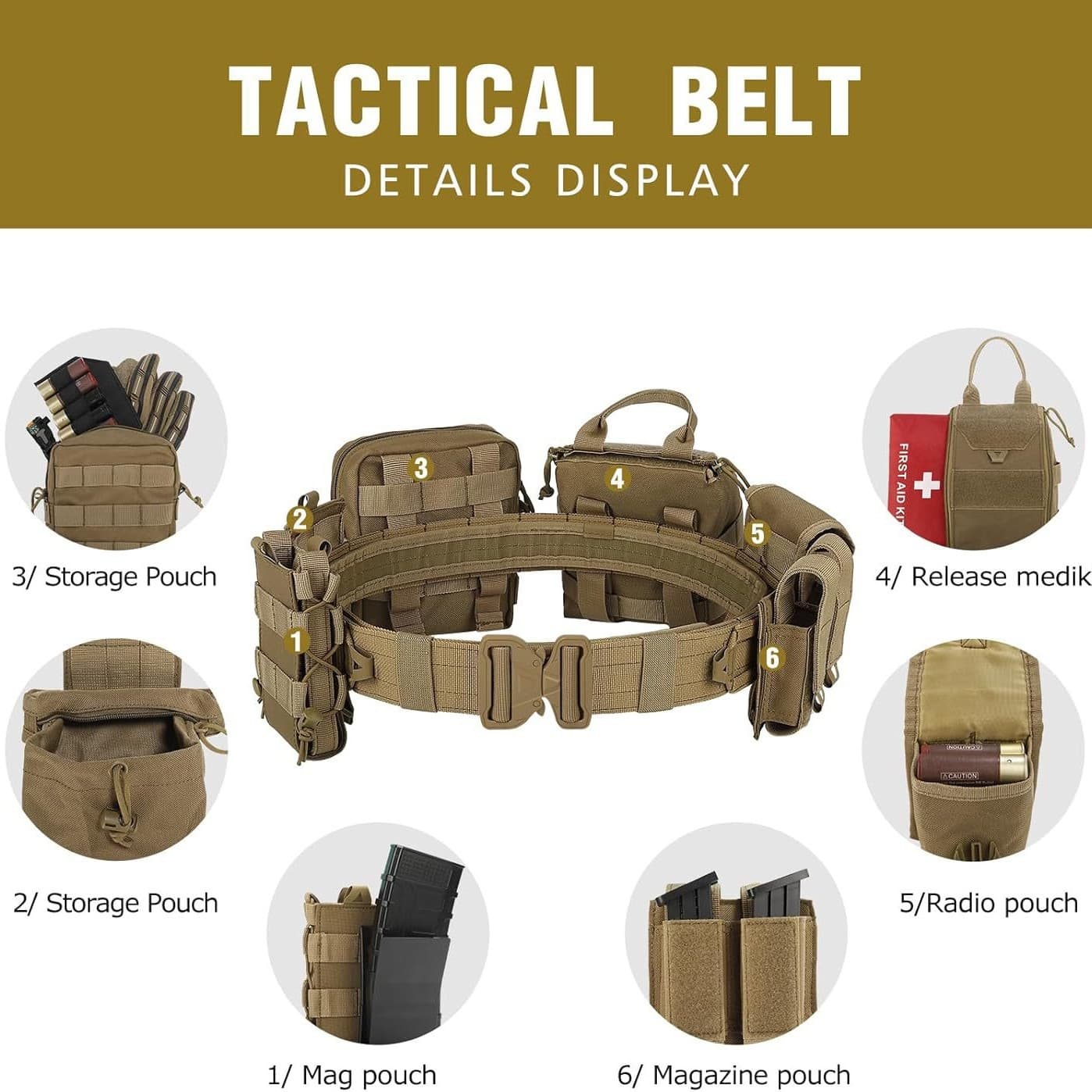 Amazon Outdoor Patrol Tactical Belt Quick Release Gear Waist Pack Outdoor Duty Eight-Piece Set Belt Wholesale