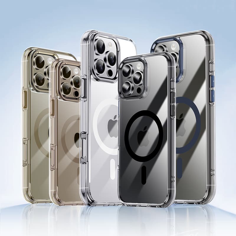 Compatible with Apple 16 Pro Max Phone Case Transparent Magnetic iPhone 16 Protective Cover Metal Airbag Shockproof New