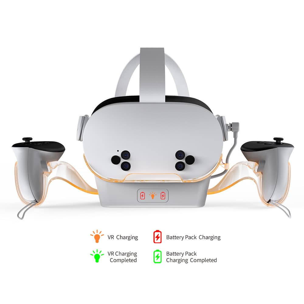 Meta Quest 3S VR Headset Charging Dock, Universal Glowing Dock Charger for Quest 2/Quest 3, TY-3867