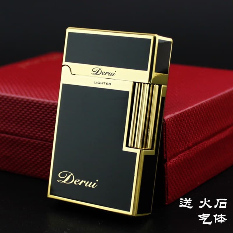 Authentic Langsheng 1009 steel sound open flame lighter inflatable side-slip grinding wheel creative cigarette lighter high-end gift for others