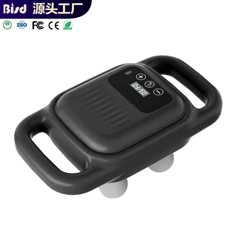 4-Head LCD Fascia Gun Multi-Head Massager Professional Fitness Massage Device Muscle Massager Multi-Head Fascia Gun