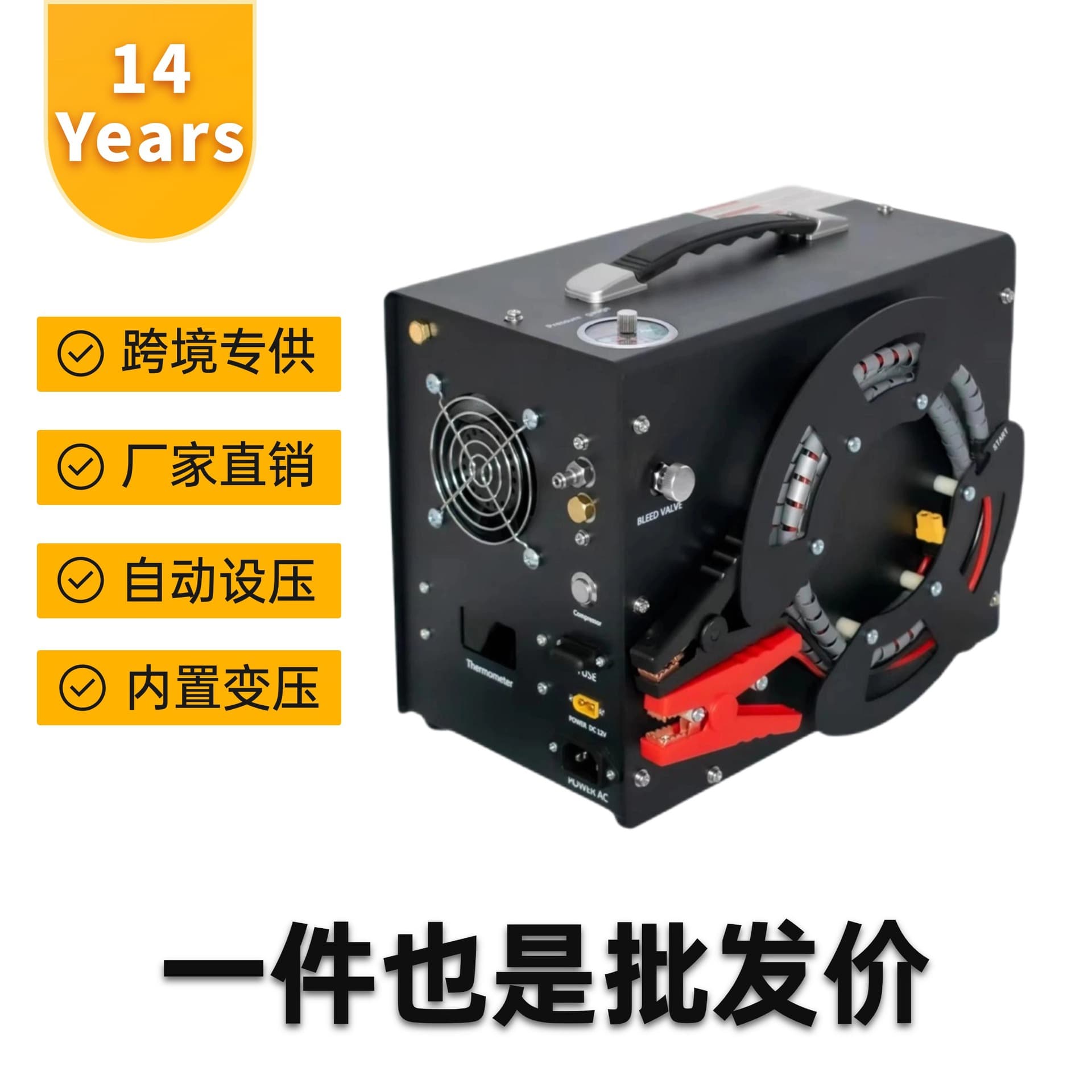 12V vehicle mounted vertical air pump 4500PSI high pressure air pump automatic shutdown air compressor