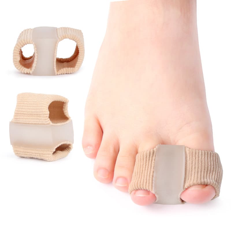 Toe Separator for Bunion, Big Toe Bone Overlap Separator, Unisex Fiber Double-Hole Sleeve Toe Orthosis