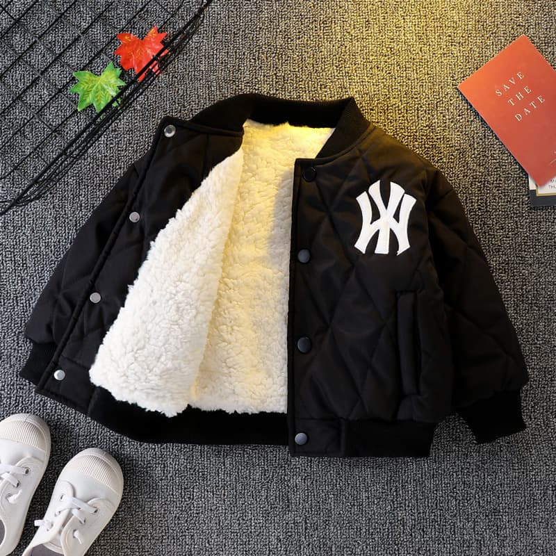 Boys' Fleece-Lined Cotton Coat 2026 New Style Baby Cool Winter Jacket Kids' Thick Warm Fashion Trendy Outerwear
