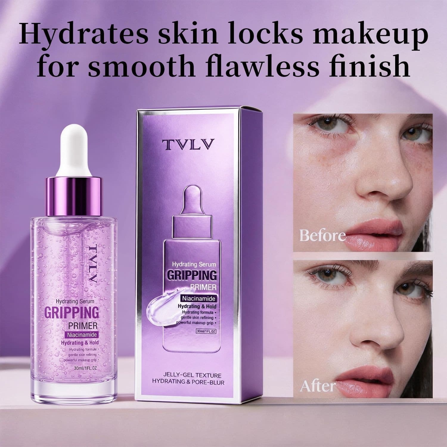 TVLV Moisturizing Serum Primer Firming Hydrating Niacinamide Brightening Concealing Long-Lasting Base Cross-Border Wholesale