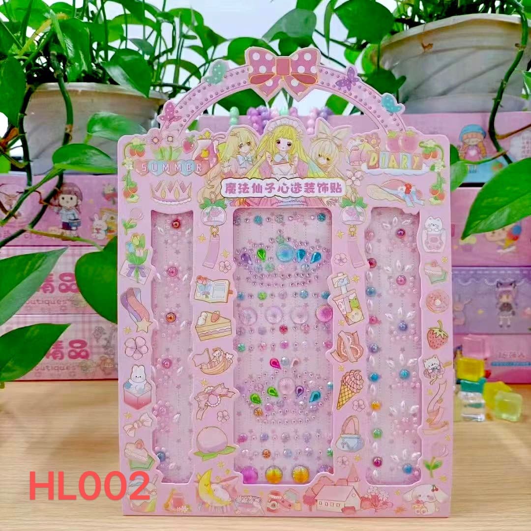 HL002 Three-Row Diamond Stickers, DIY Craft Diamond Stickers for Phones, Two-Yuan Store Items