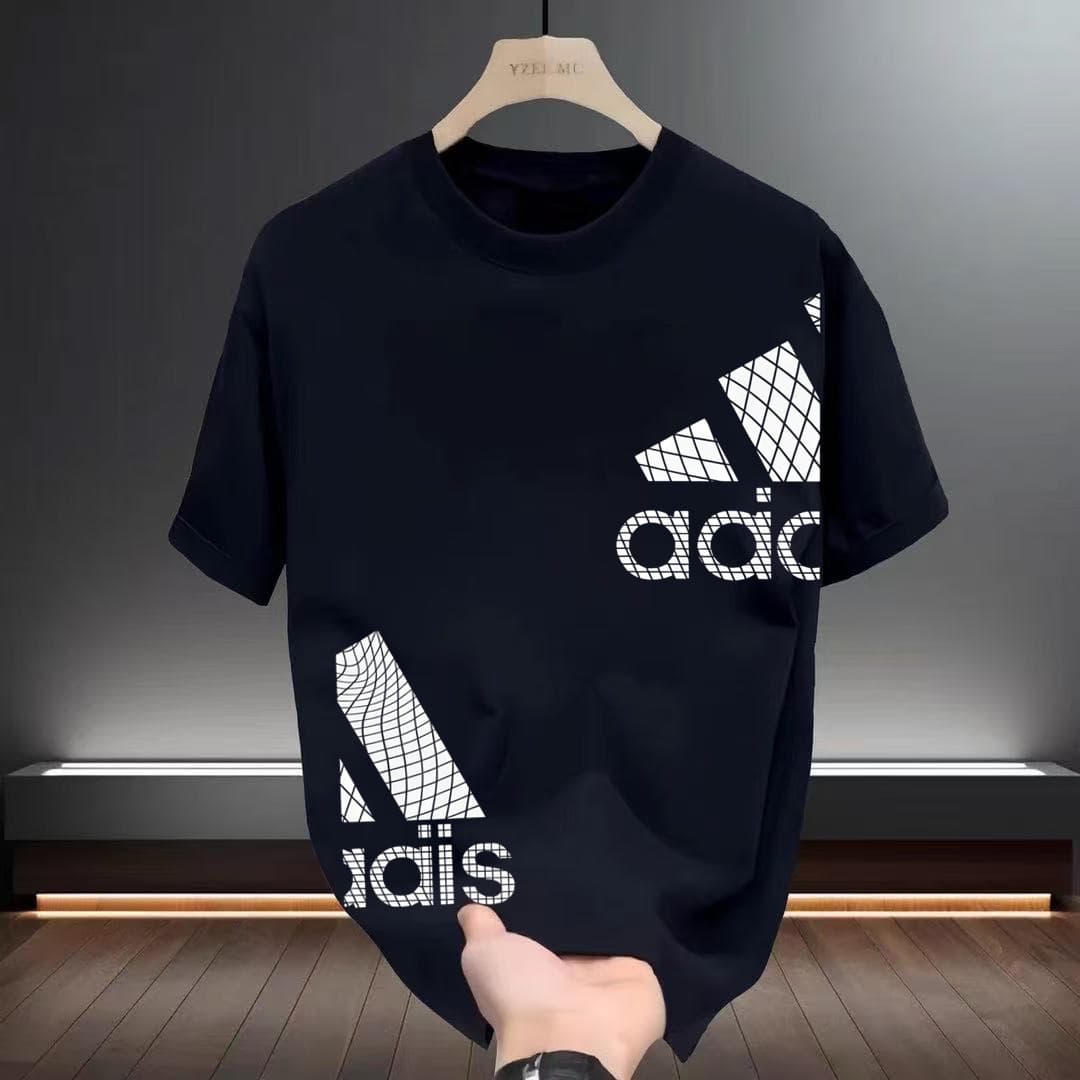 Trendy brand pure cotton men's versatile short-sleeved t-shirt men's round neck top printed trendy brand simple trendy casual ins