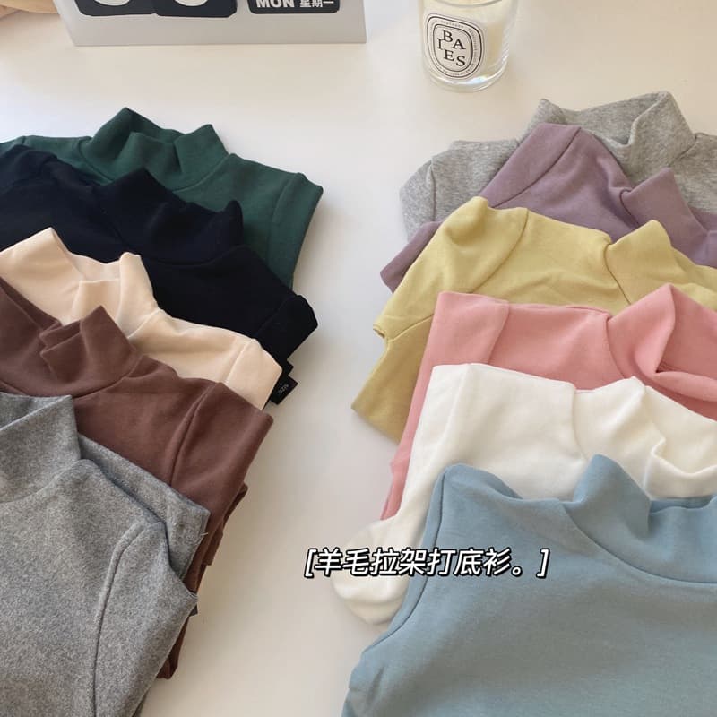Kids' Thermal Base Layer Half Turtleneck Boys' Cotton Undershirt Girls' Fall Winter Thickened Top Baby Warm T-Shirt