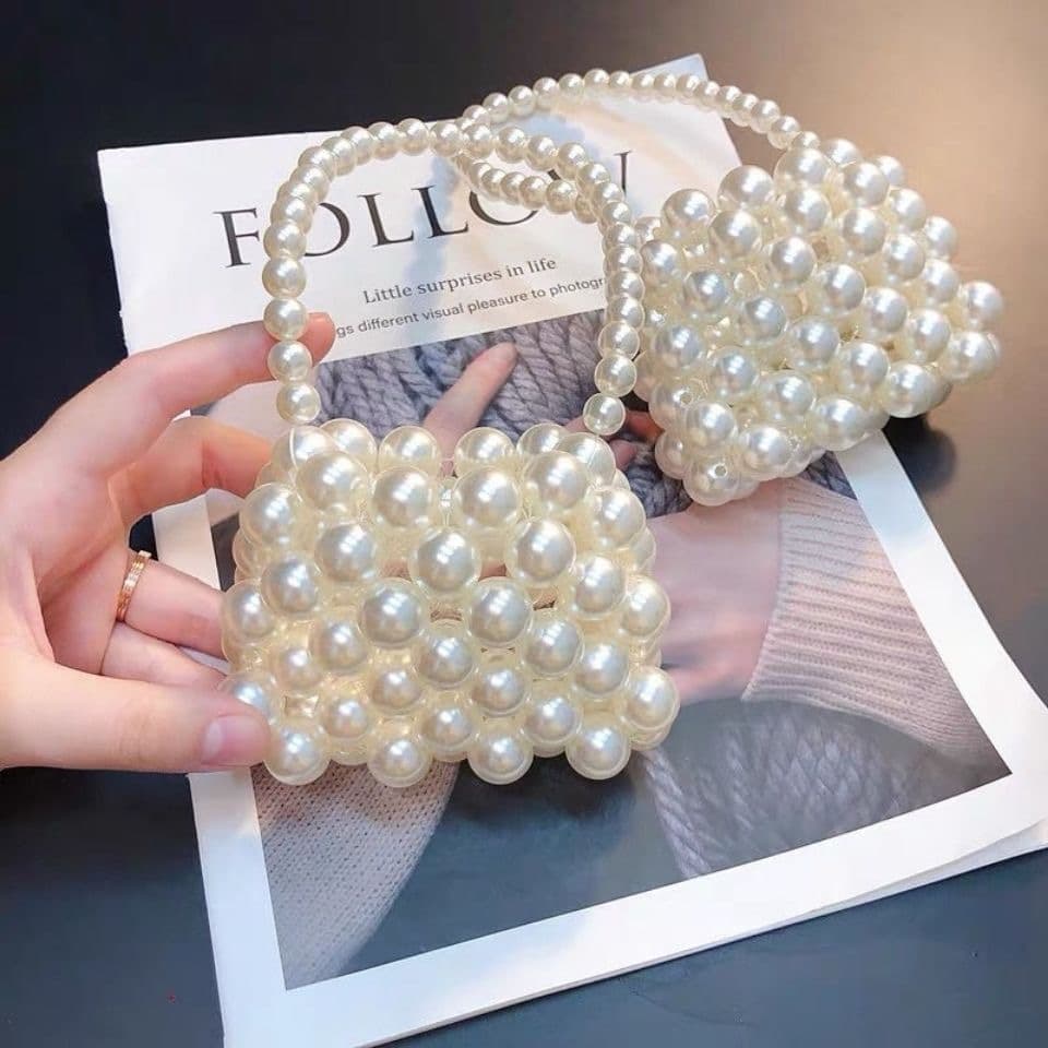 Finished Pearl Bag Mini Small Bag Coin Purse Cute 2023 Children's Pearl Bag Messenger Bag Handbag for Women
