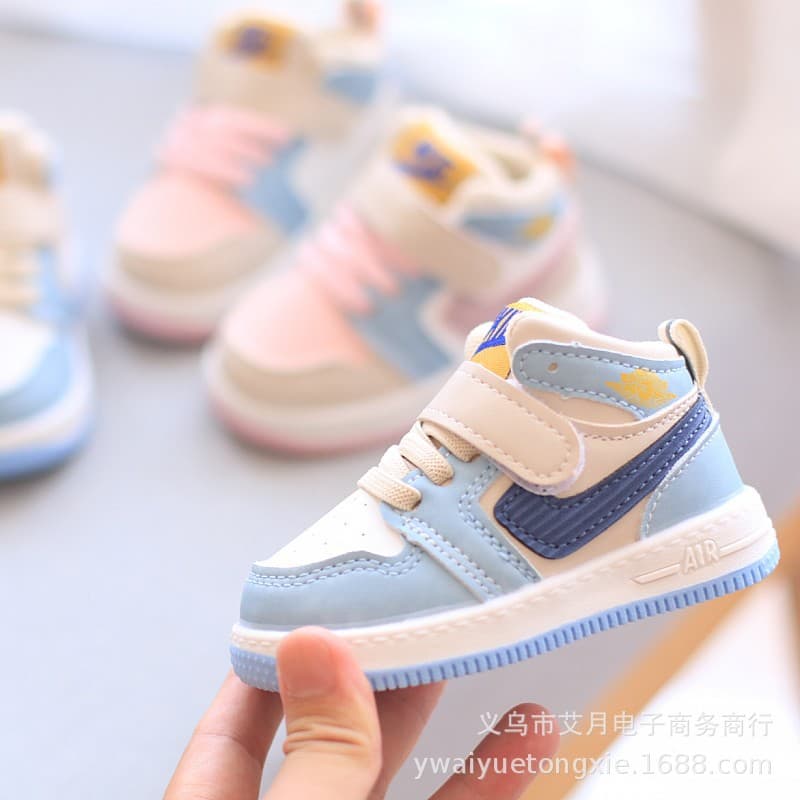 Boys High Top Skate Shoes Toddler Walking Shoes Baby Children Shoes Girls Sports Shoes Spring/Autumn Soft Sole Casual Shoes