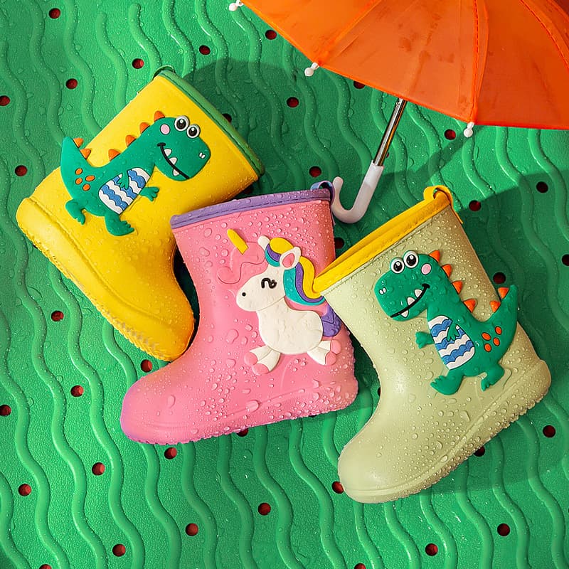 Happy Mary Children's Rain Boots, Unisex Kids' Waterproof EVA Rain Boots for Elementary School Students and Babies