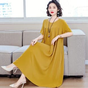 2026 New High-end Cotton Silk Nightgown Summer Dress Homewear Plus Size Pajamas Cool Comfortable Loose Wear Out
