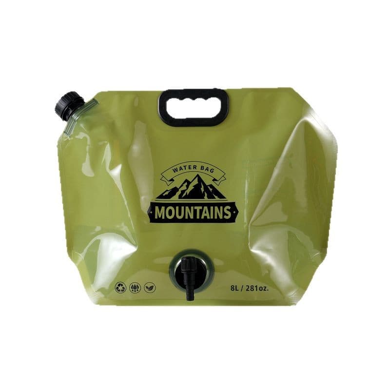 Outdoor Portable Water Storage Bag, Large Capacity with Faucet, Thickened Plastic Water Bag for Car Camping BBQ, Collapsible Bucket