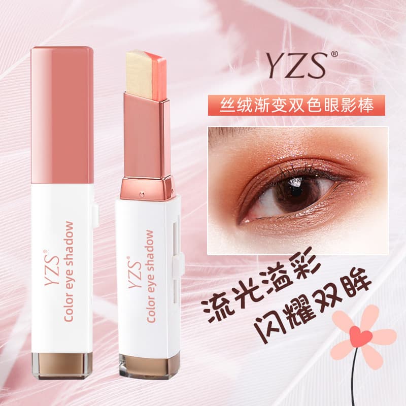 Velvet Gradient Dual Tone Eyeshadow Stick Magic Gradient One Stroke Formation Lazy Eyeshadow Stick Natural Makeup Long Lasting