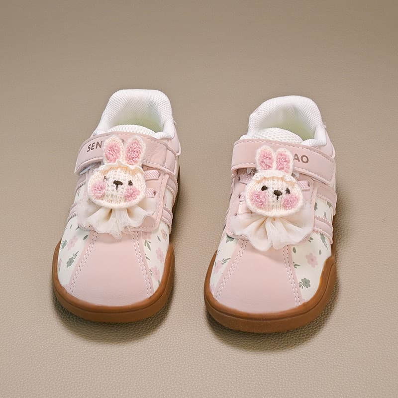 2026 Spring New Children's Shoes Little Girls Sweet Floral Sports Casual Shoes Korean Style Girls' Forrest Gump Cute Shoes