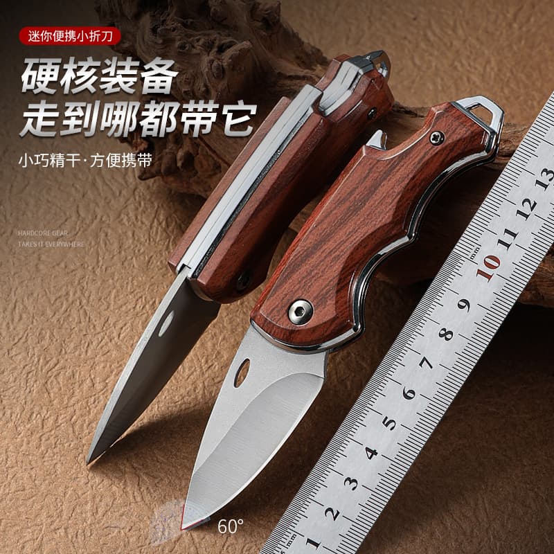 Outdoor Camping Self-Defense Knife Portable Folding Knife Multifunctional Bottle Opener Keychain Gift Mini Knife