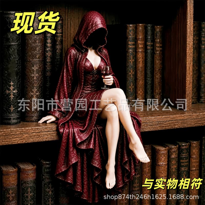 New Cross-Border Product: Mysterious Lady Holding Gothic Resin Craft