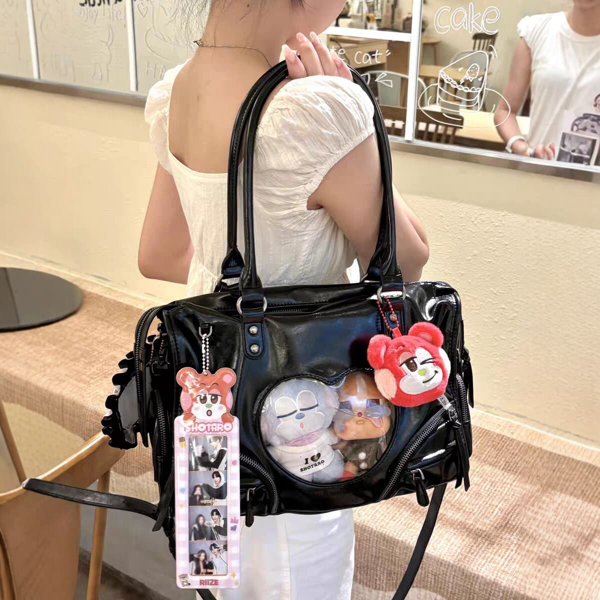 2026 Summer New Transparent Motorcycle Versatile Commuter Lightweight Shoulder Crossbody Star-Chasing Anime Tote Bag for Women