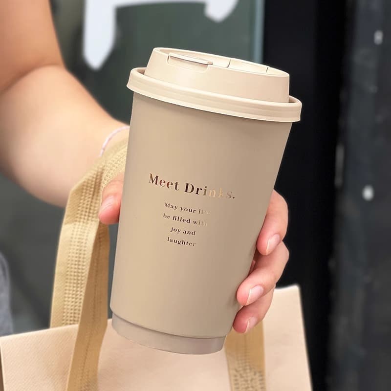 Disposable Coffee Cups Touch Feeling Paper Hot Drink Cup with Lid Milk Tea Cup Commercial Packaging Cups Snowy Area Color