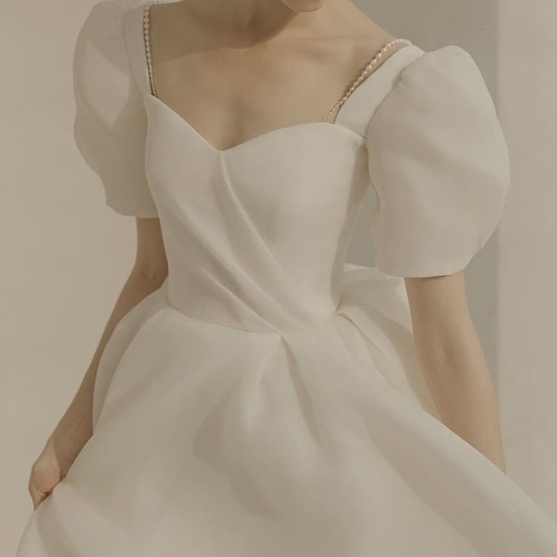 French-style Light Wedding Dress 2026 Summer New Collection Bride Going-Away Gown Simple Elegant Travel Photo Registry Wedding Dress