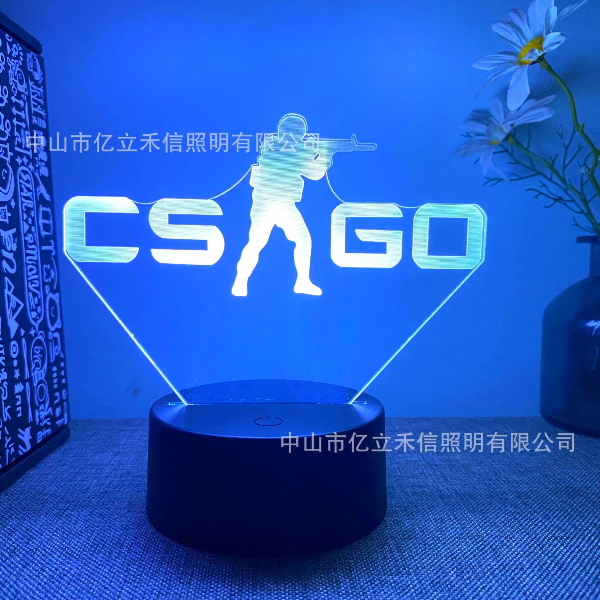 Cross-border 3D night light competitive game chicken series USB creative gift lamp touch remote control 16-color table lamp