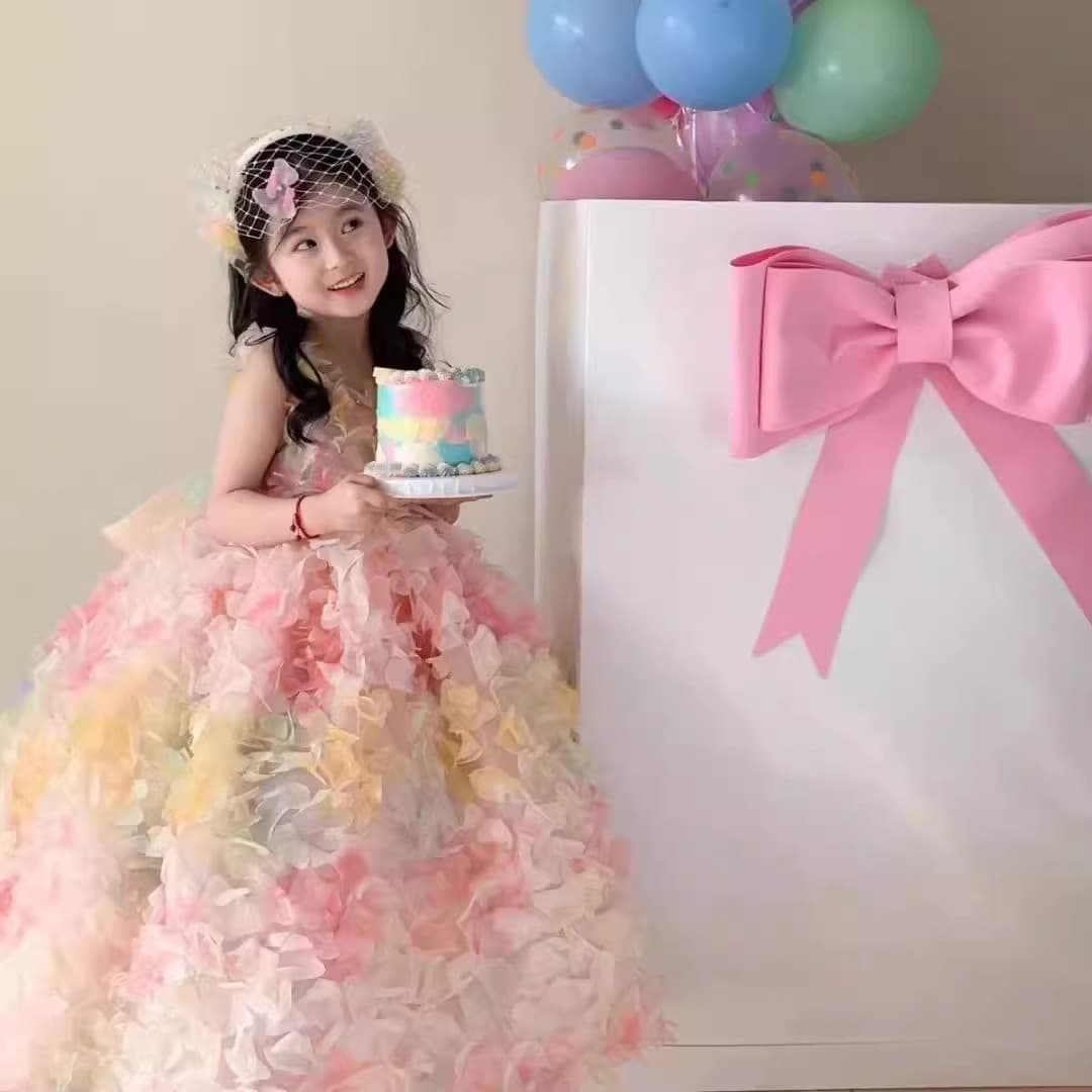 Girls Dress Flower Girl Wedding Little Girl Birthday Party Princess Dress Children Host Piano Performance Costume Wholesale