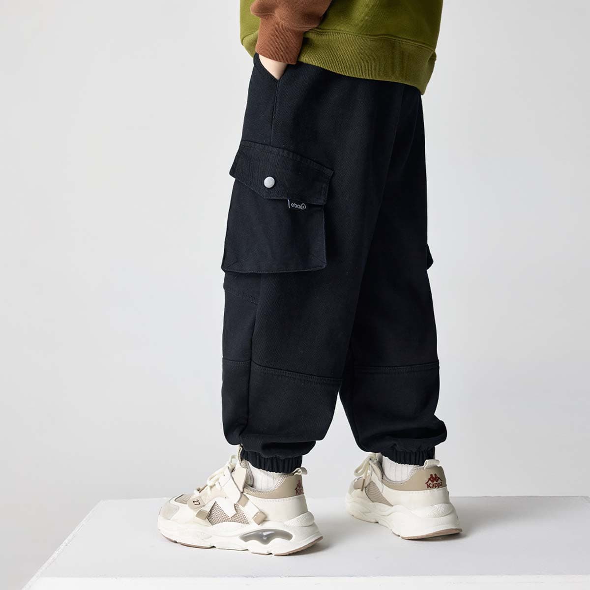 Woven Children's Clothing 23 Winter Boys' Pants New Fashion Brand Casual Overalls Fleece-Lined Thickened 3D Trousers