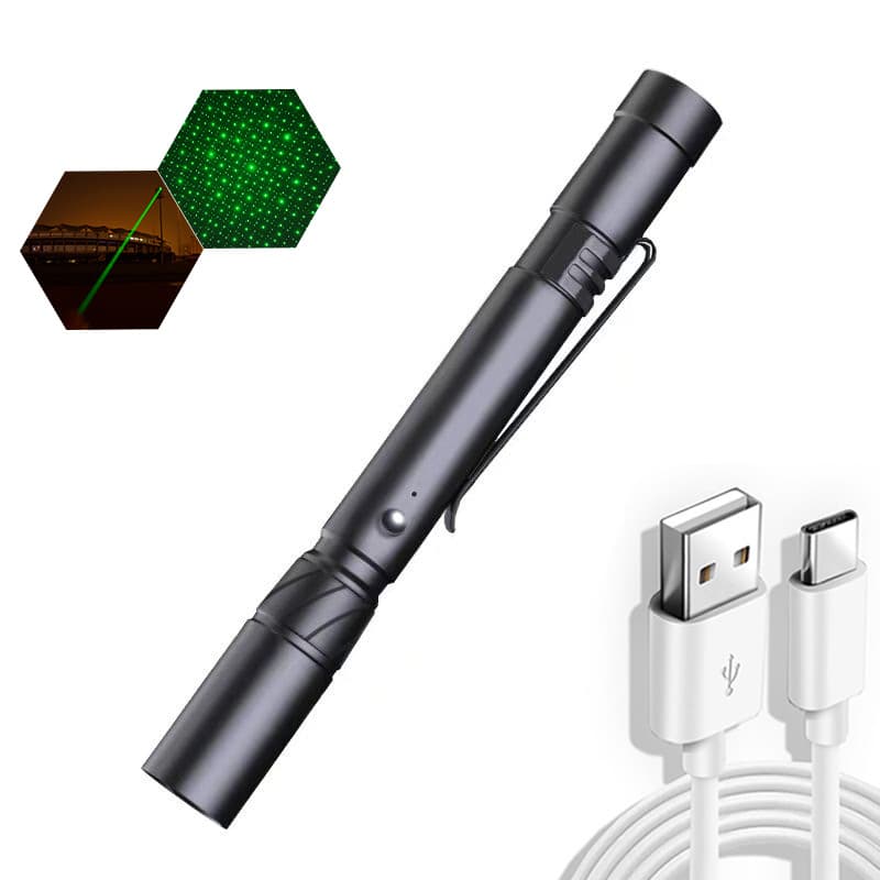 Mini Laser Flashlight USB Rechargeable Long Range High Power Laser Pointer Sand Table Green Light Outdoor Laser Pen