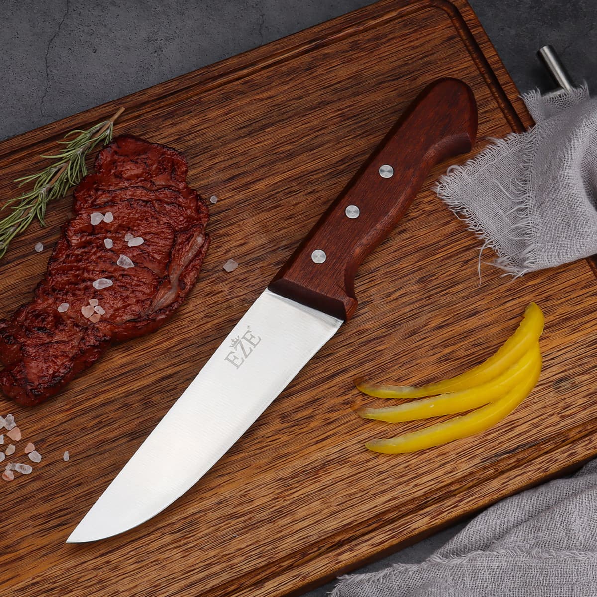High Carbon Steel Slant Grind Kitchen Knife Butcher Special Boning Knife Splitting Knife Sheep Meat Knife Sharp Durable