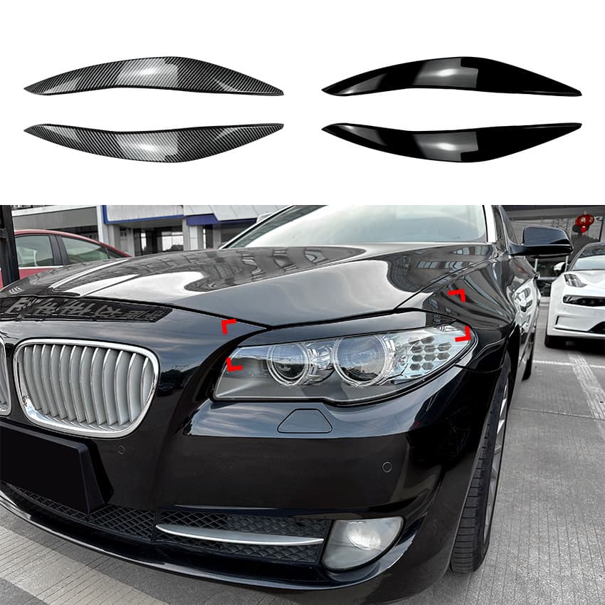Compatible with BMW 5 Series F10 F11 Early Model 2011-2014 Front Headlight Eyebrow Car Sticker Exterior Modification