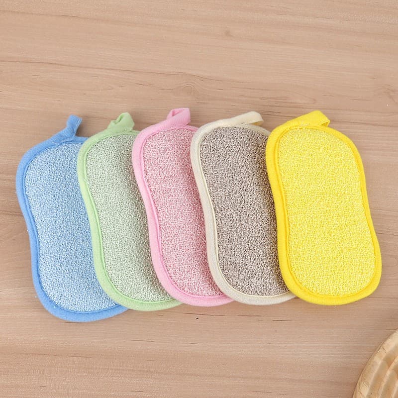 Double-sided dishwashing cloth, sponge, rag, strong decontamination, kitchen dishwashing artifact, steel ball without damaging the surface